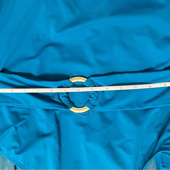 Time and Tru Blue One Piece Swimsuit with Scoop Neckline - Picture 5 of 6